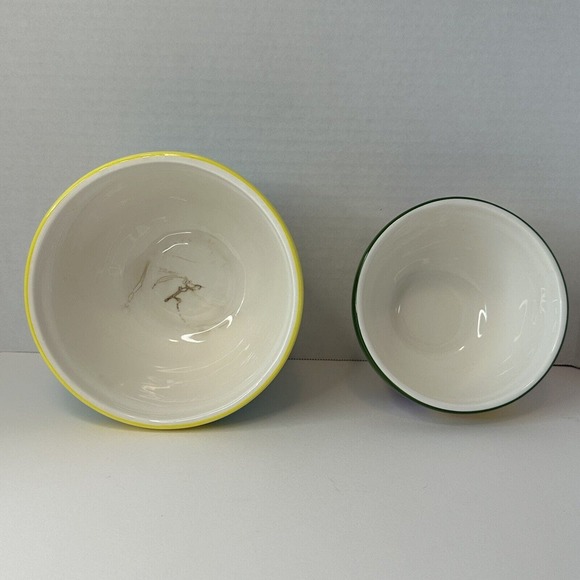 Lillian Vernon Fruit Nesting Bowls, Set of 2 Ceramic Apple 4.5"H x 7"W & Grapes - Picture 6 of 13